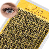 QUEWEL Manga Cluster Lashes Natural Look D Curl Wispy Eyelash Clusters Mix 10-18mm, Eyelashes Individual DIY Lash Extensions at Home (QU41)