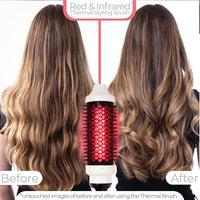StylPro STYLPRO Thermal Brush with Red & Near Infrared LEDs – 58 NIR + 84 Red LEDs, Ceramic Barrel, Adjustable Heat, Lightweight Blowout & Curling Brush for All Hair Types