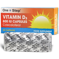 One Step | Vitamin D 800IU | Colecalciferol Capsules | Vitamin D Supplements for Women & Men (120 Capsules)