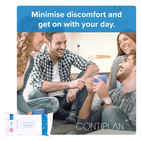 CONTIPLAN Incontinence Cleansing Cloths with Barrier Cream - All in One Cleansing Wipes Cleanses, Soothes and Moisturises - Pack of 25 Cloths