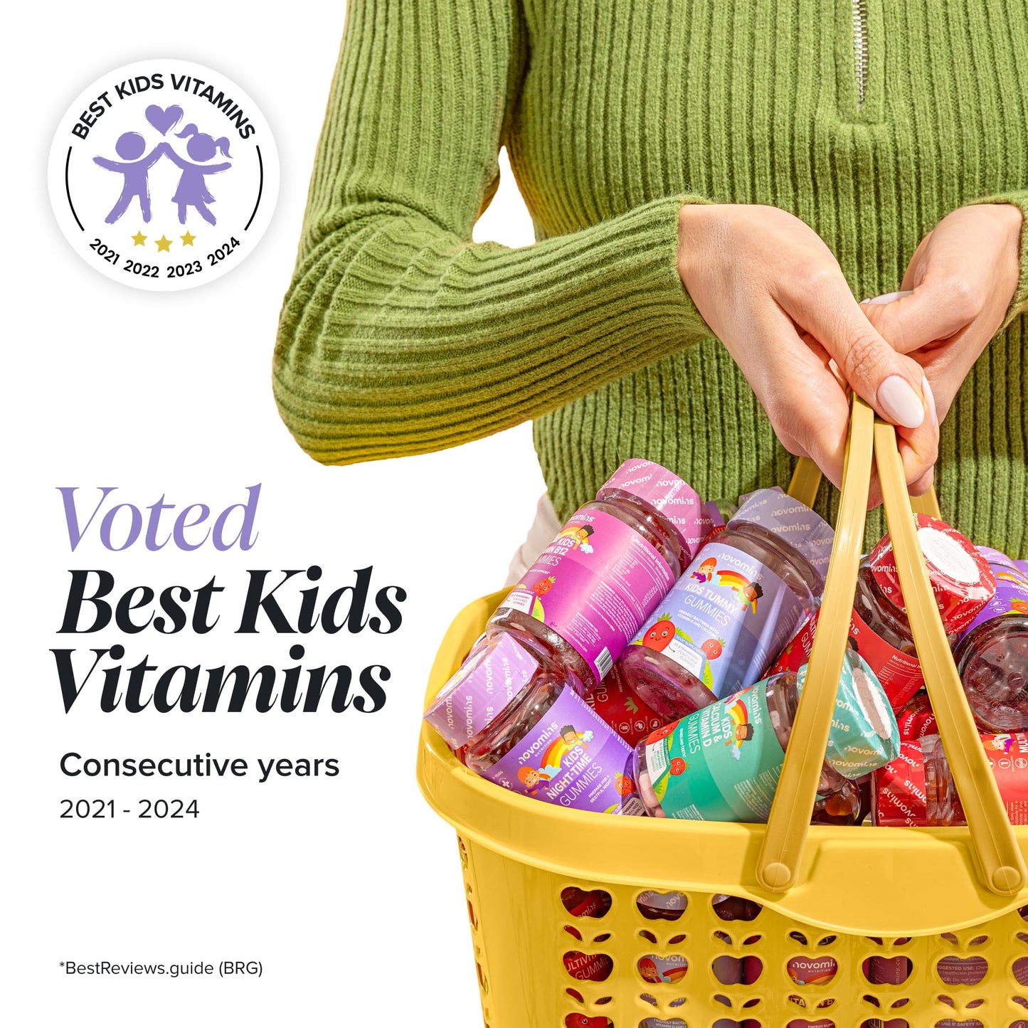 novomins Kids Magnesium Gummies - 546 Mg Magnesium Citrate Providing 60 mg of Magnesium - Alternative to Magnesium Glycinate – 30 Gummies - 1 Month Supply Magnesium Supplements - Vegan - Gluten Free - Novomins