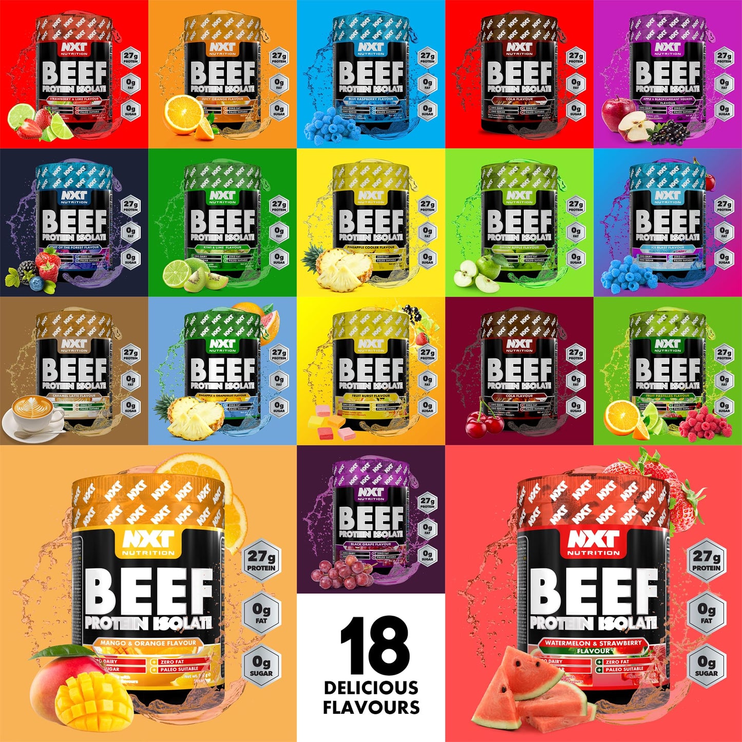 NXT Nutrition NXT Beef Protein Isolate 540g - High Protein Powder in Natural Amino Acids - Paleo, Keto Friendly - Dairy and Gluten Free | 540g (Pineapple)