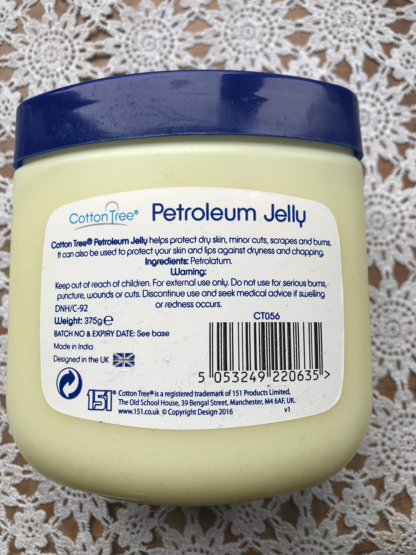 Cotton Tree Petroleum Jelly, 375 g PJ375