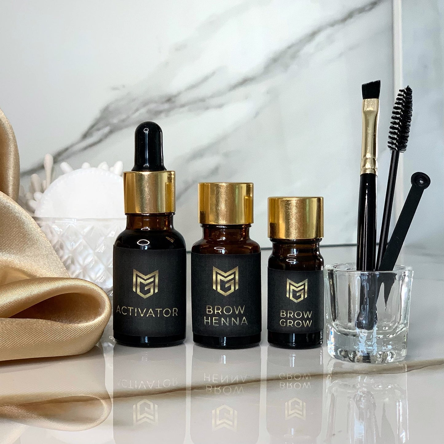 MG Cosmetics Eyebrow Henna Tint Kit Dyes Brow Hair | BONUS VIDEO TUTORIAL | Professional Salon & At Home DIY Brow Coloring kit | Vegan Cruelty Free | Complete Kit Instant Semi Permanent Coloring | MG COSMETICS
