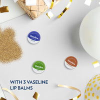 Vaseline Luscious Lips Explorer Kit Gift Set with 3 lip balms for beautiful, healthy lips 3 piece