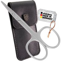 3 Swords Germany - Brand Quality Stainless Steel INOX Curved Cuticle Scissors with Round Tips for Diabetics or Kids - Made in Solingen Germany