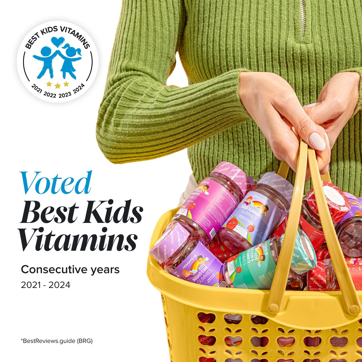 novomins Omega 3 6 9 for Children – with Vitamin D, E, and Perilla Oil 50 mg – Children's Vitamins – Vegan Alternative to Fish Oil – Gluten Free – Omega 3-30 Gummy Bears – Orange Flavour – Novomins
