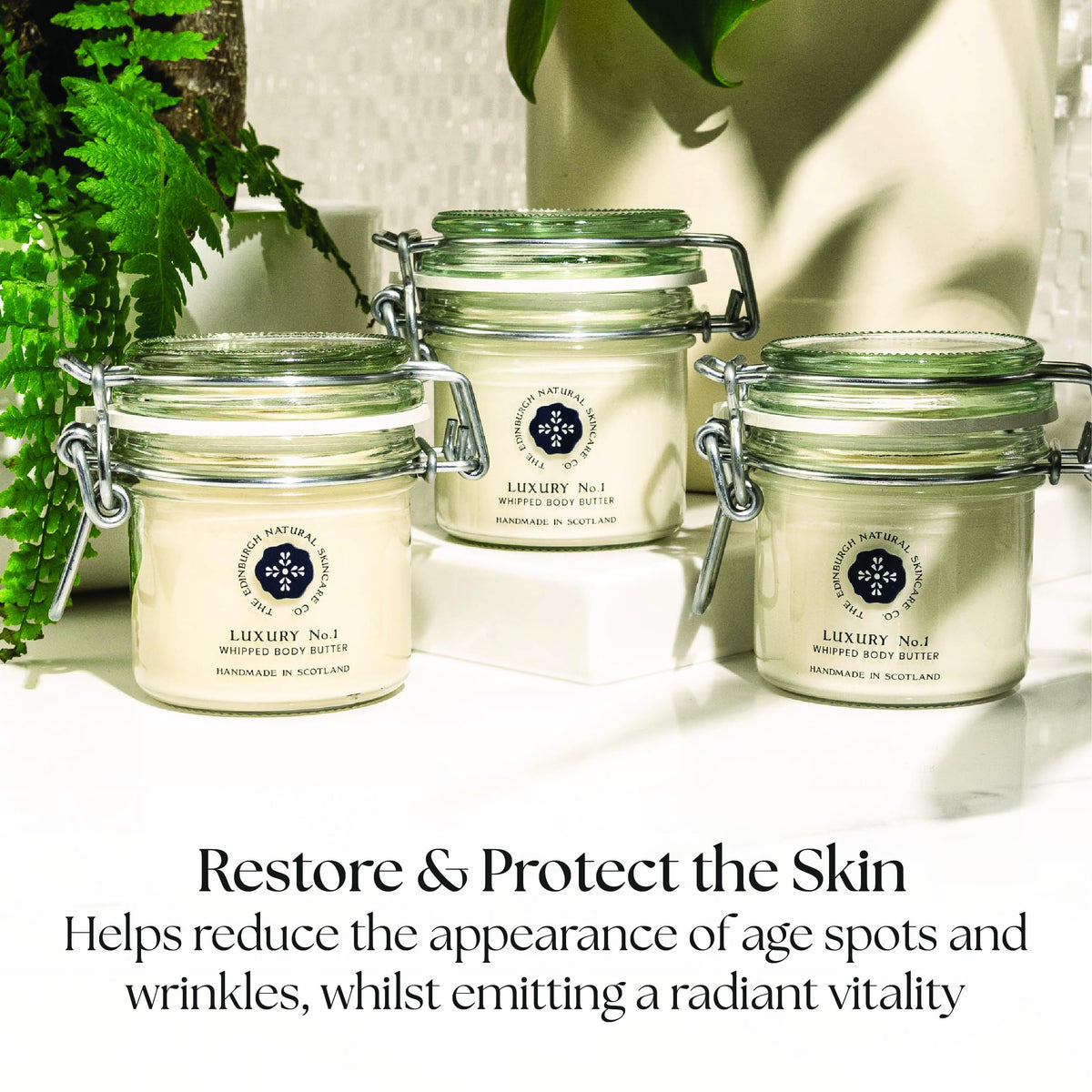 The Edinburgh Natural Skincare Company Ltd. Luxury No.1 Whipped Body Butter | 100% Natural | Intensely Moisturising & Long-Lasting Hydration | Enriched With Shea Butter & Coconut Oil | Edinburgh Natural Skincare