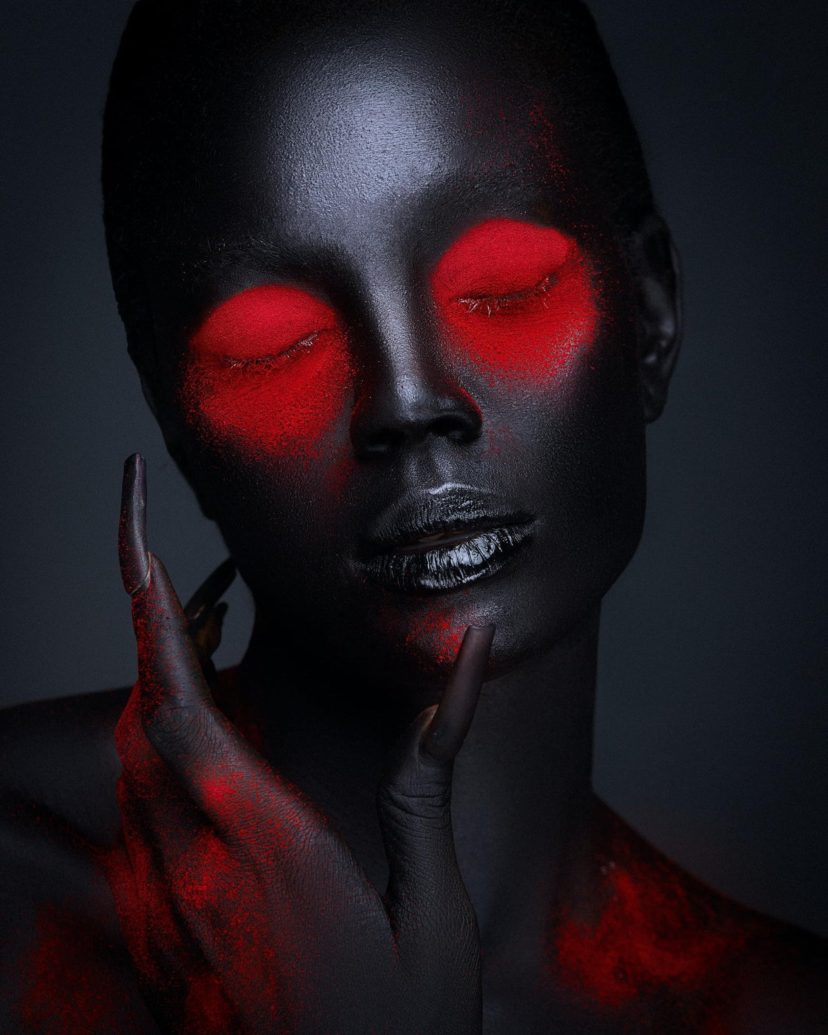 Go Ho Makeup Liquid Red Face Body Paint(2.1 oz),Red Makeup Water Based Face Paint and Body Paint for Special FX, Cosplay, and Halloween Make up