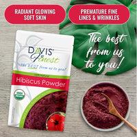 Davis Finest Organic Hibiscus Powder 100g, Hair & Skin, Facial Mask, Face Pack, Hair Growth, Shine & Condition