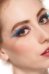 Dorisue Dark Blue Long - Tail Feather Lashes - Halloween Sea Witch/Mermaid Costume Eyelashes | Dramatic Reusable Lash for Cosplay/Party lashes