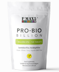 Probiotics for Gut Health - 120 Lactobacillus Acidophilus Tablets (Not Capsules) - High Strength CFU Probiotic Supplement for Men & Women - Vegan & UK Made