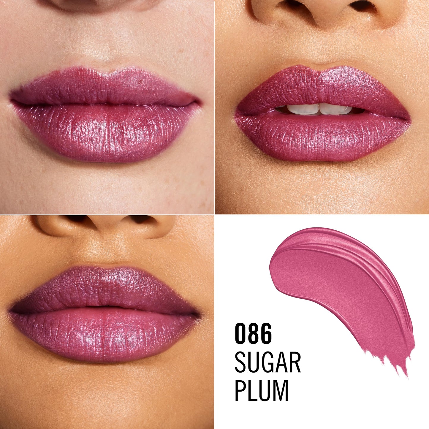 Rimmel Lasting Finish Lipstick 086 Sugar Plum, Creamy Satin Finish, Long Lasting 8 HR Wear, Comfortable Formula, Rich Pigment