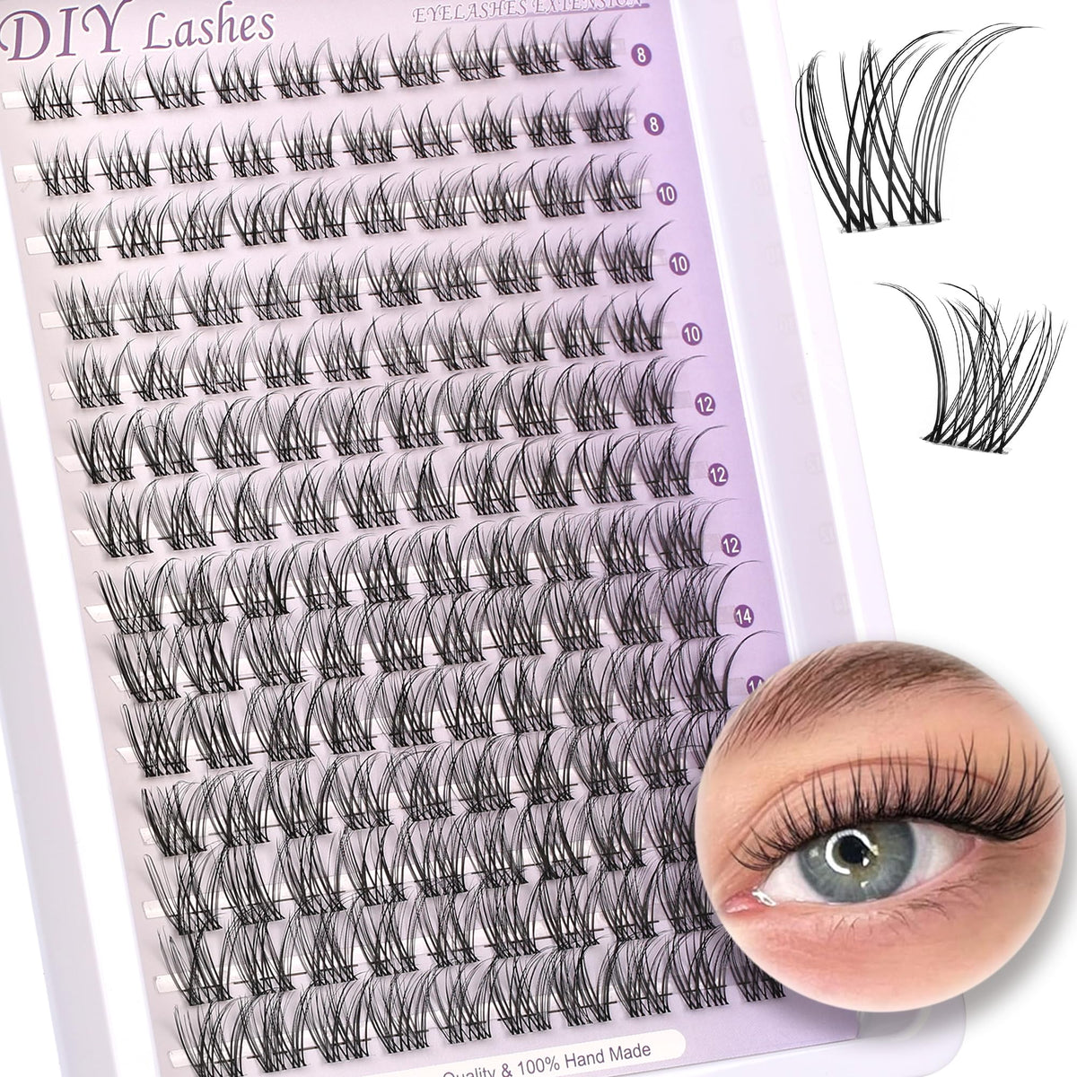 Himirell False Eyelashes DIY Clusters Lashes Individuals Wispy Wet Look Fluffy Cat Eye Fake Eyelashes Faux Mink Lashes 5 Pairs Multipack