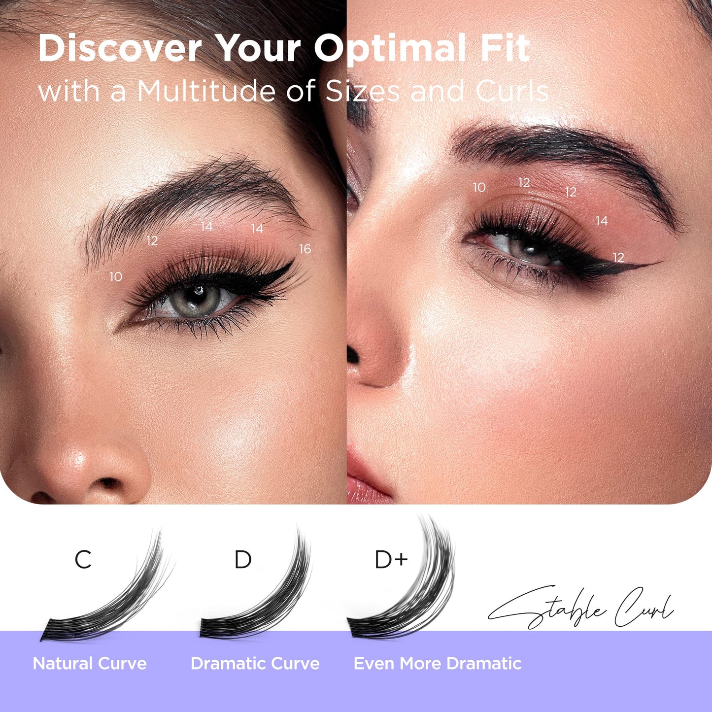 BEYELIAN Cluster Lashes, D+ Curl Individual Lashes, 168 Pcs Cluster Eyelash Extensions 0.07mm 10-16mm Mixed DIY Lash Clusters Reusable Super Thin Black Band Eyelashes at Home (Twin Flowers)