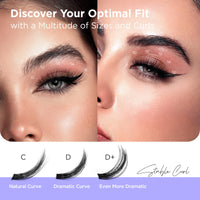 BEYELIAN Cluster Lashes, D+ Curl Individual Lashes, 168 Pcs Cluster Eyelash Extensions 0.07mm 10-16mm Mixed DIY Lash Clusters Reusable Super Thin Black Band Eyelashes at Home (Twin Flowers)