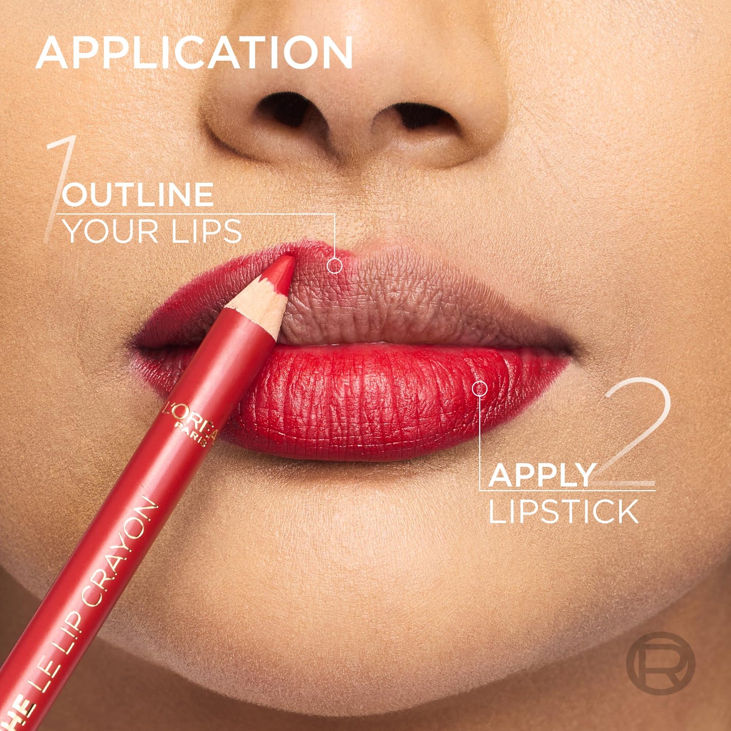 L'Oreal Paris Color Riche Lip Liner with Couture Precision to Define Lip Curves and Prevent Feathering, Creamy Formula for a Seamless Blend with Matching Satin Lipsticks, 300 Le Rouge Paris