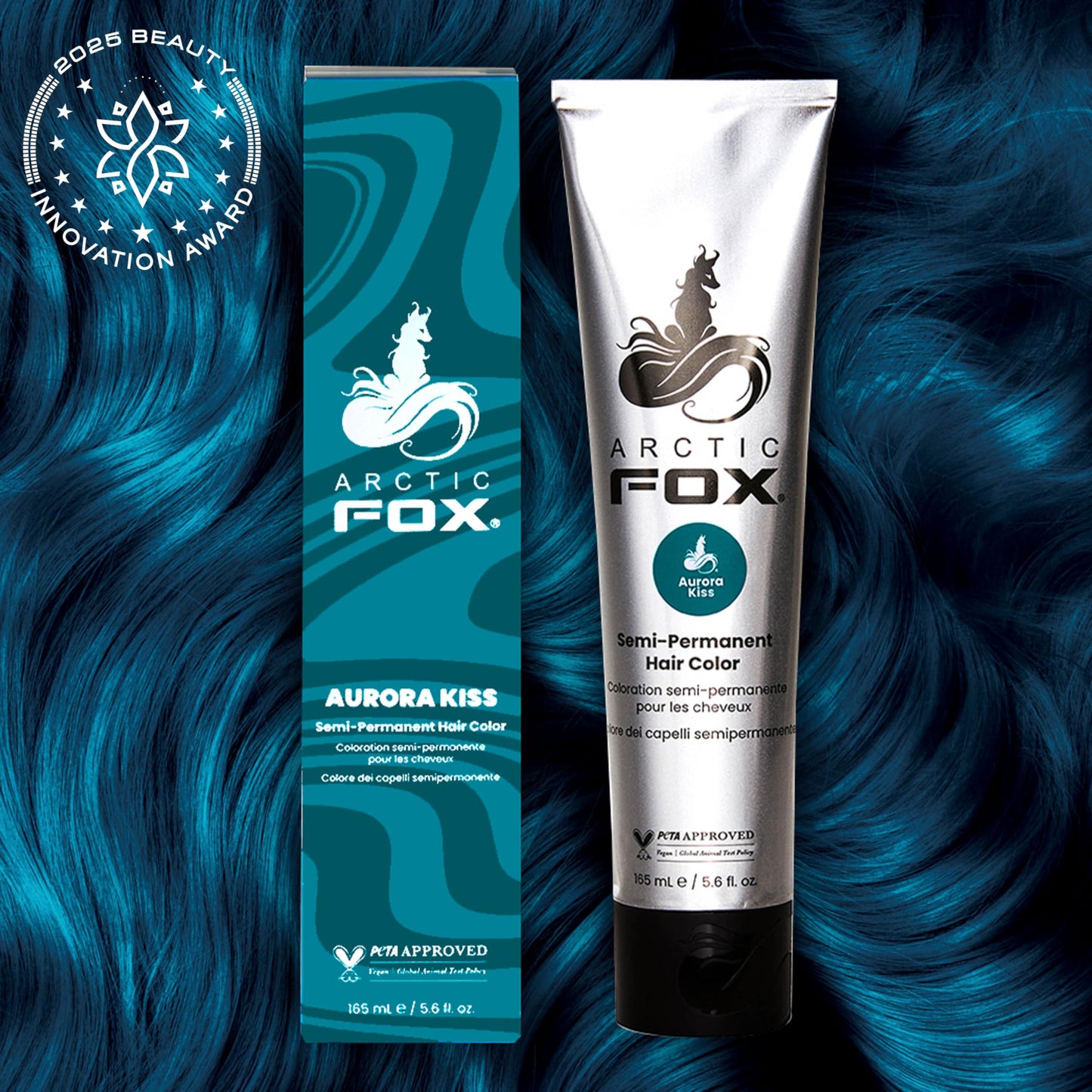 ARCTIC FOX 100% Vegan & Cruelty Free Vivid Semi Permanent Hair Dye - Aurora Kiss 165ml e