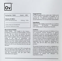 Vitamin K2 MK-4 Tablets | 100mcg Supplement for Blood & Bone Health | Oxford Vitality