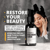 VITALITYVITS Vitamin C & E Serum With Hyaluronic Acid & Avocado Oil - Anti-Ageing & Wrinkle 30ml Pump