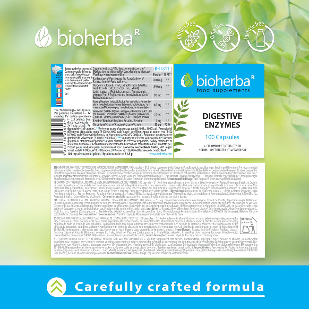 Digestive Enzymes Complex – 100 Capsules from BIOHERBA