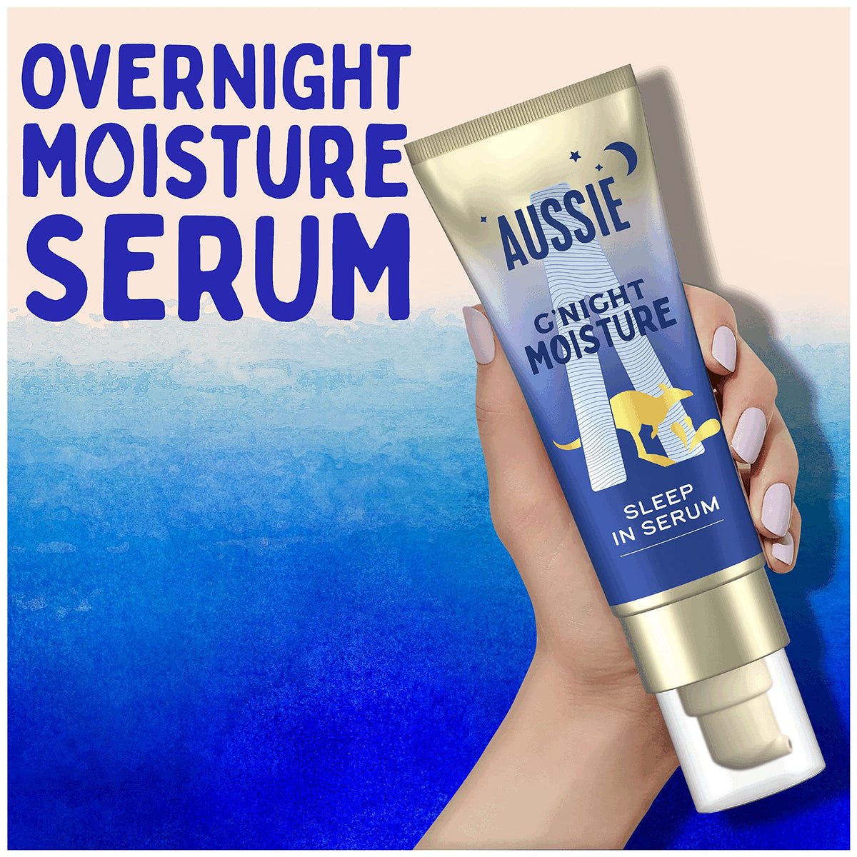 Aussie G'night Moisture Sleep In Hair Serum - Overnight Repair Treatment - 70ml - For Dry, Damaged Hair - Pump Bottle - 8-hour Active Formula, Deep Conditioning Hair Treatment