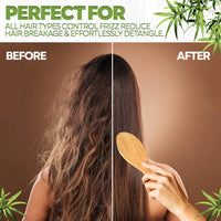 Phoenix Forge Bamboo Hairbrush and Comb Set-Pain-Free Detangling Hair Brush for Curly & Thick Hair — Anti-Breakage & Scalp Massage, Bamboo Eco-Friendly Design
