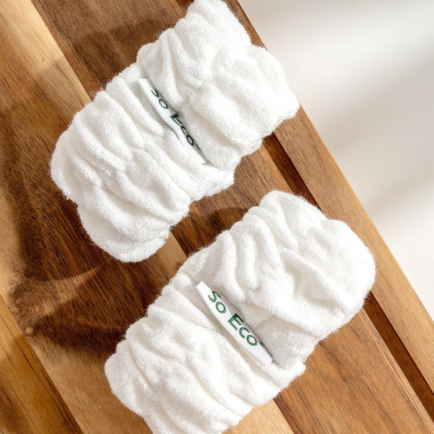 So Eco Wash Wrist Bands (2 Pack) – Reusable Cotton Wrist Bands for Skincare, Prevent Water Run-Off, Soft & Absorbent