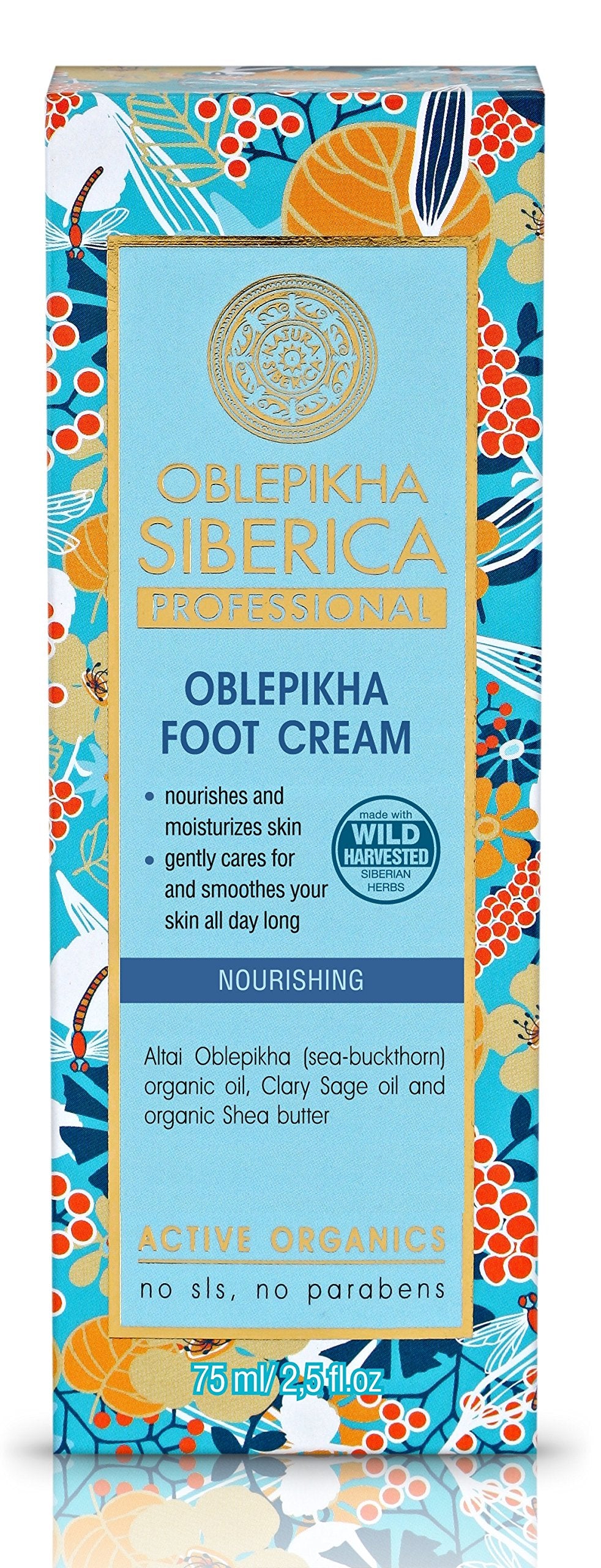 Natura Siberica Oblepikha Foot Cream – Natural Hydration and Repair with Shea Butter – 75 ml