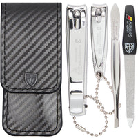 3 Swords Germany - manicure set with toe nail clipper, finger nail clipper, nail file and tweezers - brand quality since 1927