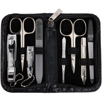 3 Swords Germany - brand quality 8 piece manicure pedicure grooming kit set for professional finger & toe nail care scissors clipper fashion leather case in gift box, Made by 3 Swords (522016)