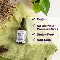 Nutroliq Absorb Your Wellness Better Nutroliq Biotin Liquid Drops - Vegan Vitamin B7 Dietary Supplement for Hair, Nail & Skin Health - Pure 12000mcg Biotin Drops for Hair Growth - Extra Strength Berry-Flavoured Vitamin H Serum - 60 ml