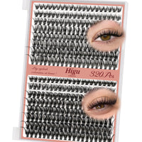Higu clace Higu Clace Cluster Lashes 320PCS, Individual Eyelashes Mixed 9-16mm,Natural Lash Clusters Wispy Cluster Lashs,Eyelash Extensions Easy to Use at Home Eyelashes Clusters (30D+40D)