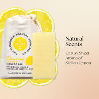The Edinburgh Natural Skincare Company Ltd. Lemonazing Shampoo Bar | 100% Natural & Organic | Cleanses, Softens & Strengthens Hair | Boosts Shine & Volume | Sulphate-Free Solid Shampoo for All Hair Types