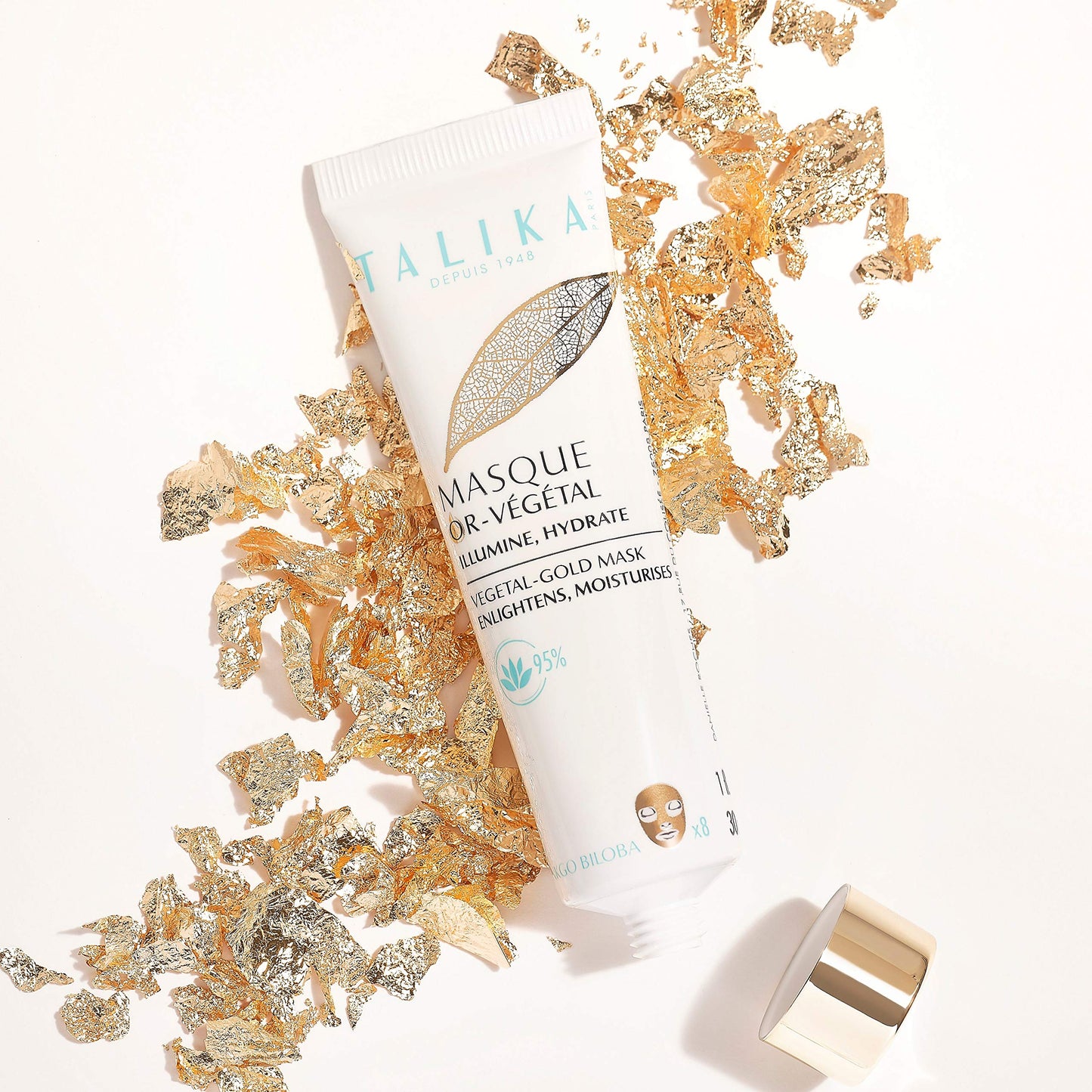 TALIKA Vegetal Gold Mask - Talika - Regenerating Gold Mask - Antioxidant and soothing care - All skin types - Skin boosted with radiance in just 10 minutes