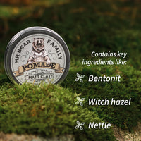 Mr Bear Family Matte Hair Pomade for Men – Medium Hold Water Based Mens Hair Styling Pomade Contains Volumising Kaolin Clay + Bentonite Clay – Non Greasy Texturising Matt Pomade for Effective Frizz Control 100ml