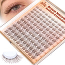 ALICROWN HAIR Brown Lash Clusters Natural Eyelash Clusters Wispy Individual Lash Extensions Brown Eyelash Extensions with Clear Bands Short DIY Eyelash Extensions at Home 100Pcs 8mm-16mm