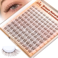 ALICROWN HAIR Brown Lash Clusters Natural Eyelash Clusters Wispy Individual Lash Extensions Brown Eyelash Extensions with Clear Bands Short DIY Eyelash Extensions at Home 100Pcs 8mm-16mm