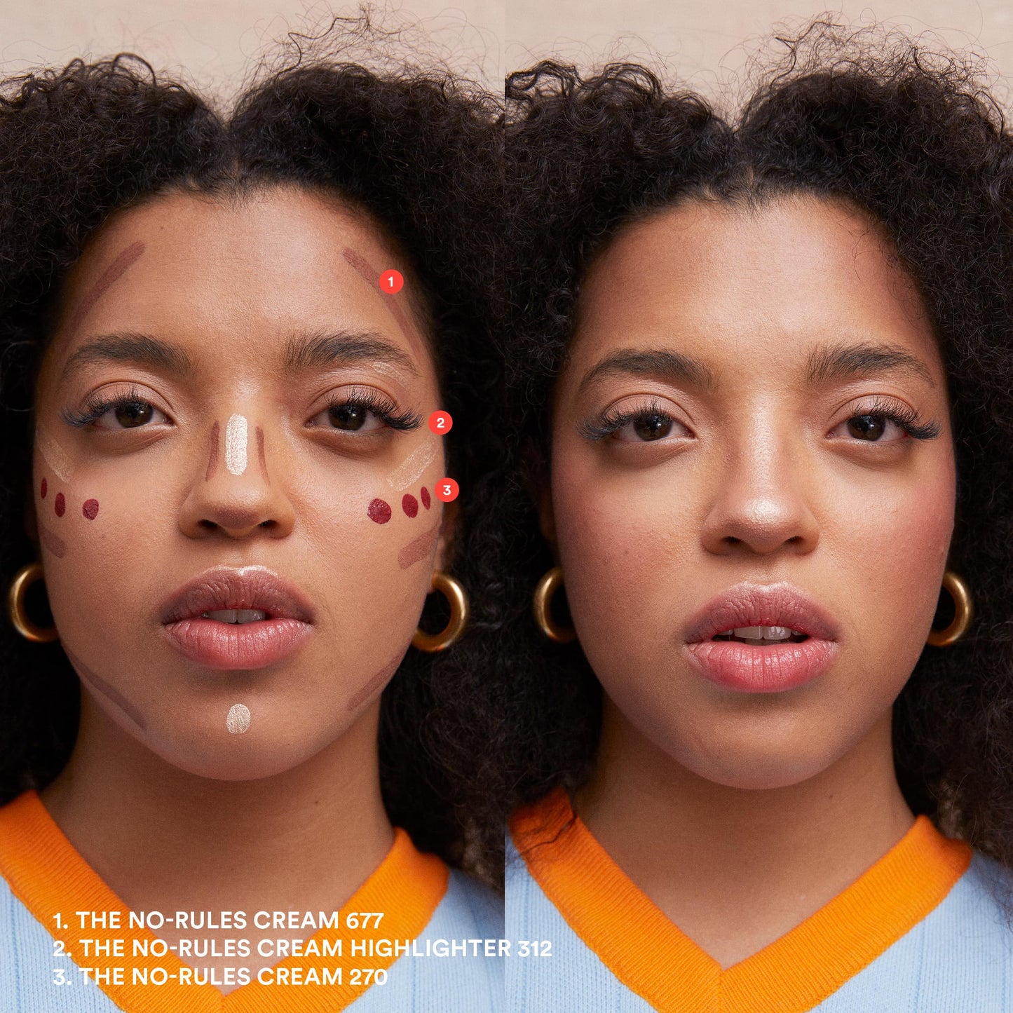 3INA MAKEUP - The No-Rules Cream Highlighter 512 - Liquid Highlighter Pearly gold for Eyes Lips & Cheeks w Sweet Almond Oil