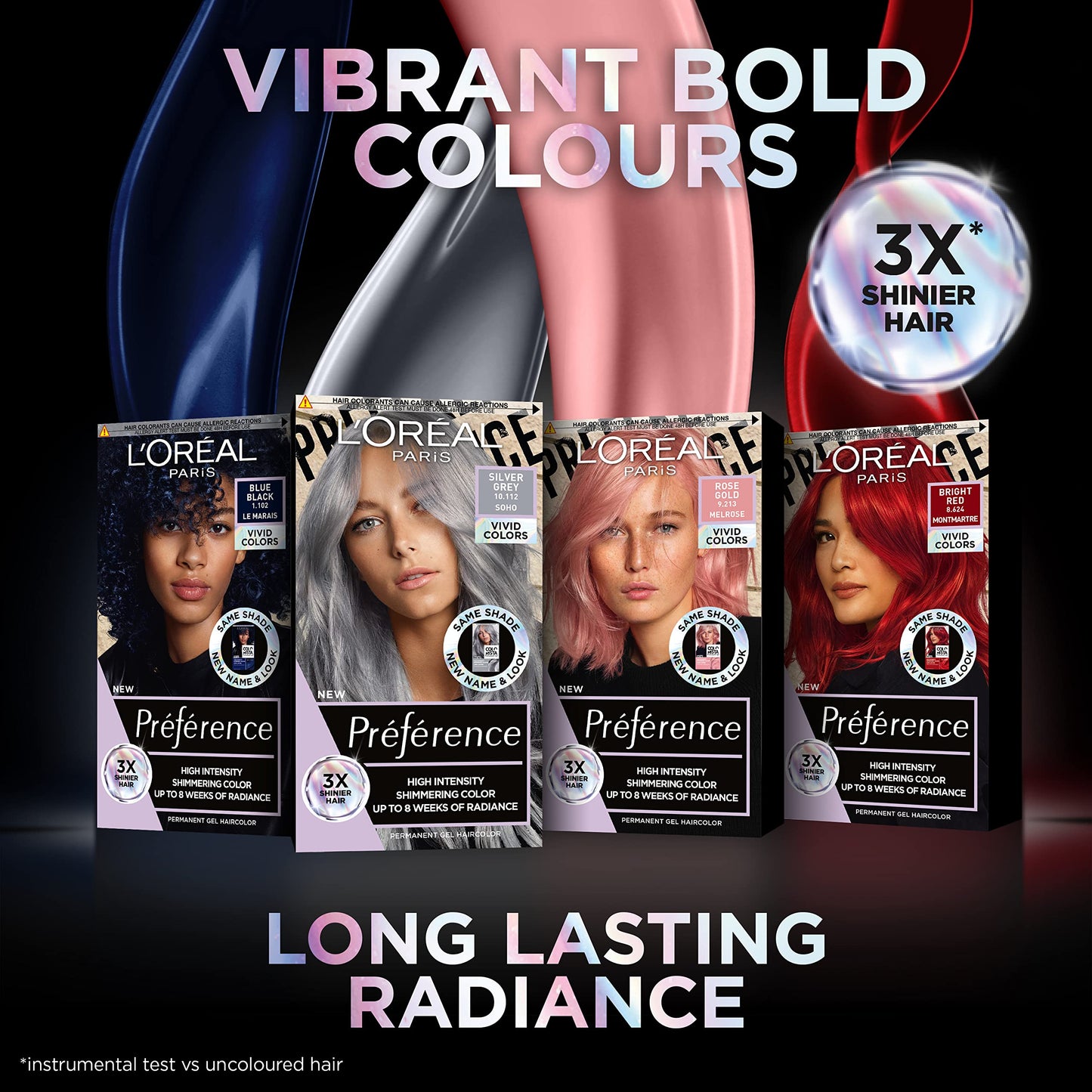 L'Oreal Paris L'Oréal Paris Permanent Hair Colour, Long-Lasting Shine and Intense Colour, For up to 8 Weeks, Preference Vivids (Colorista), Bright Red 8.624, x1 pack