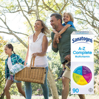 Sanatogen A-Z Complete Multivitamin Tablets for Men and for Women, Contains Vitamin D, Vitamin C, Iron, Calcium Supplement, 1 Pack of 90 Tablets - 3 Months Supply