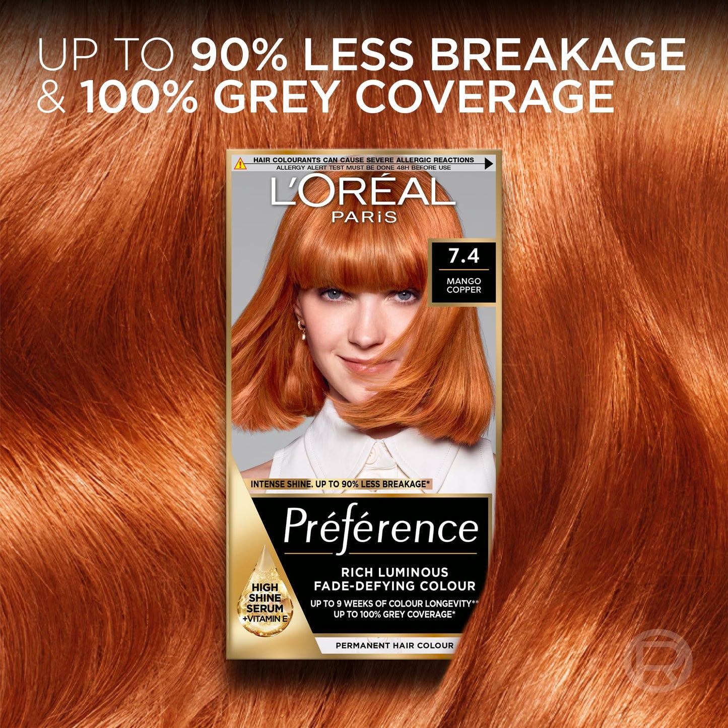 L'Oreal Paris Preference Hair Dye, Luminous Permanent Rich Hair Colour, Long Lasting Brilliance, Achieve Radiant, Salon-Inspired Results, Shade: 74, Dublin