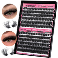 calphdiar Calphdiar Fluffy Individual Eyelashes 80D+100D Thick Cluster Lashes Wispy Lashes Individual Cluster D Curl Lash Clusters 10-18mm Russian Eyelash Clusters 234pcs Dramatic DIY Lash Extensions at Home