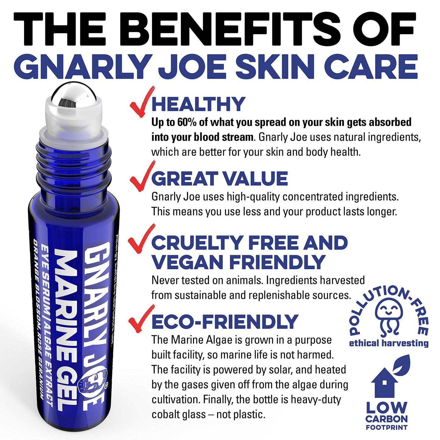 TRADEMARK GNARLY JOE EST.MMXVII Gnarly Joe Eye Serum for Men - 10ml - Hyaluronic Gel With Cooling Rollerball Applicator - Rejuvenates Tired Eyes, Puffiness and Dark Circles - Eye Bags Remover - Mens Eye Roll On - Mens Eye Serum