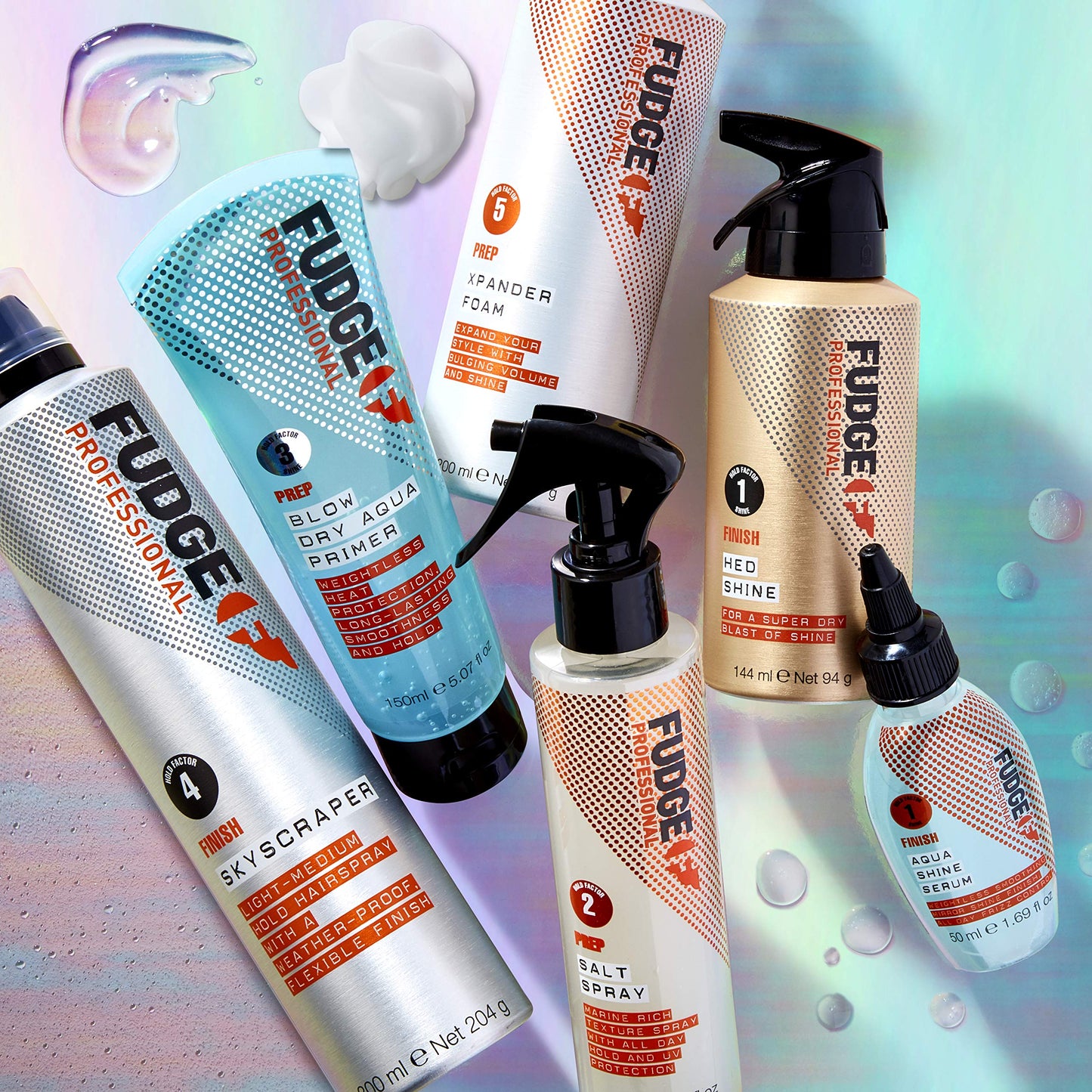 Fudge Professional Blow Dry Aqua Primer, Hyaluronic Acid, Heat Protection, Volumizing Results, 150 ml