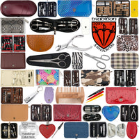 3 Swords Germany - brand quality 10 piece manicure pedicure grooming kit set for professional finger & toe nail care scissors clipper fashion leather case in gift box, Made by 3 Swords (6738)