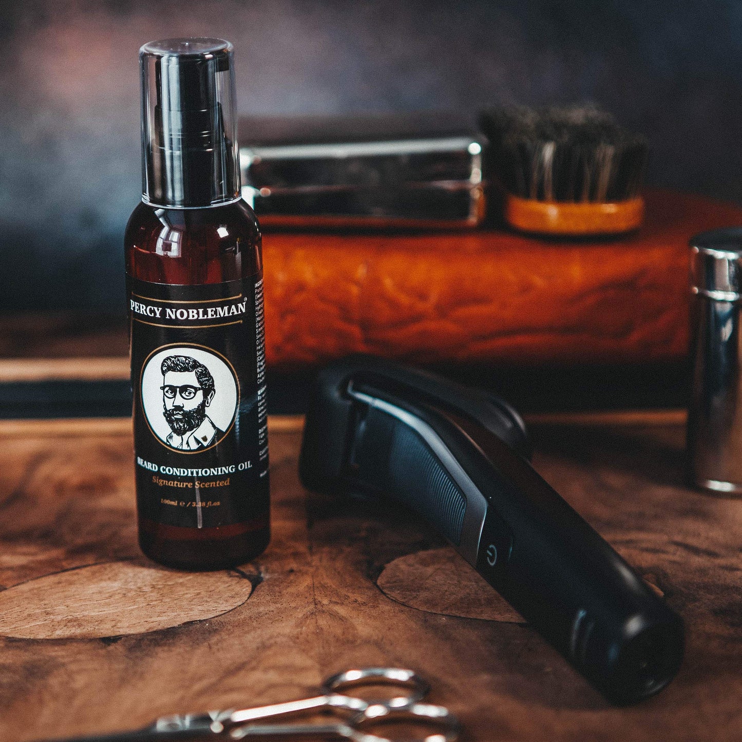 Percy Nobleman Beard Oil – 99% Naturally Derived Conditioning Oil with Signature Scent – Softens, Nourishes & Reduces Beard Itch – Vegan, Non-Greasy & Fast-Absorbing – Made in England (100ml)