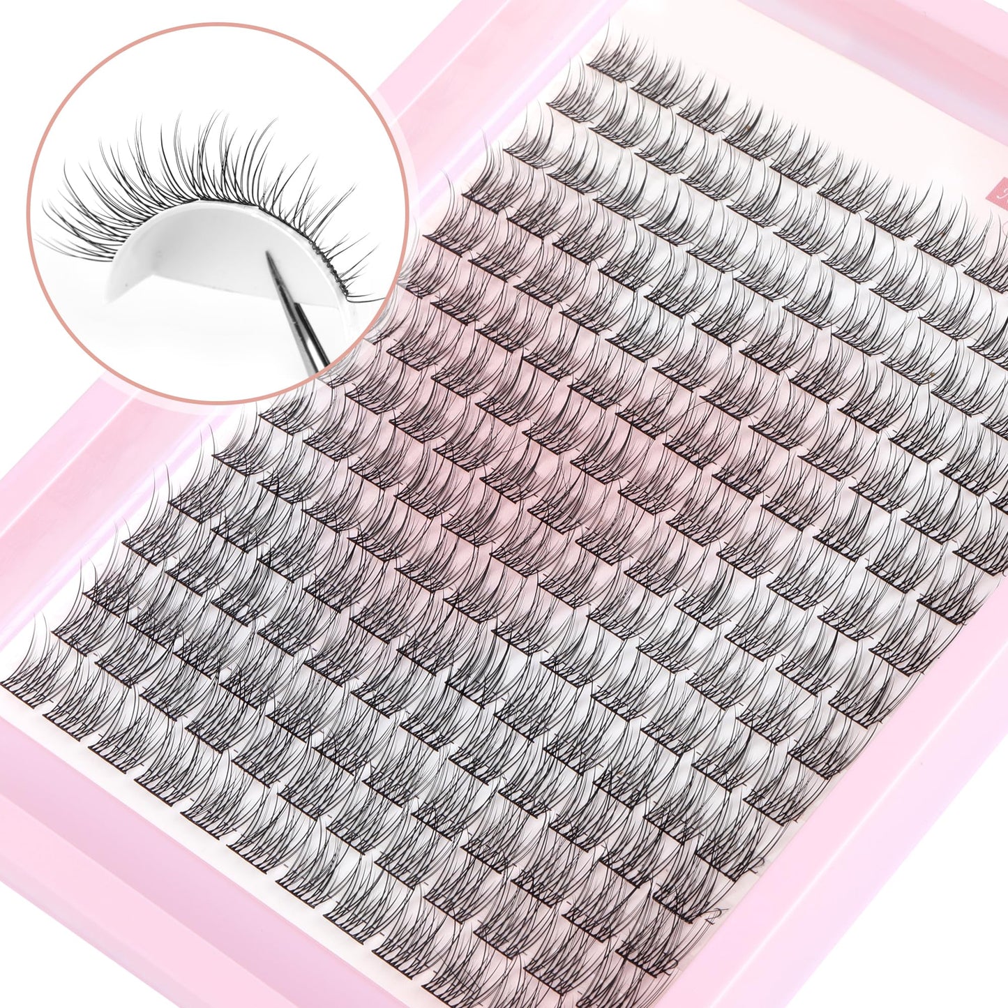 PHKERATA Wispy Cluster Lashes Natural Individual Eyelashes 180Pcs 9-12MM Lashes Individual Cluster Short Wispy C Curl Eyelash Clusters 9-12MM Super Thin Band Eyelashes