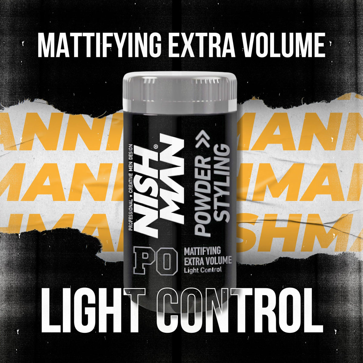 nishman NISHMAN Hair Volume Powder, 20 gr | Light Control | Natural Matte Look | Hair Styling Powder Men | Hair Texture Powder Wax | Texturising, Volumising Hair Powder Men (P0 Extra Volume)