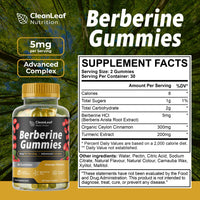 Berberine Gummies Food Supplement | Orange Flavour with Ceylon Cinnamon, Berberine HCL, Turmeric Extract | Supports Metabolic Health | Vegan Friendly | Non-GMO | 60 Gummies